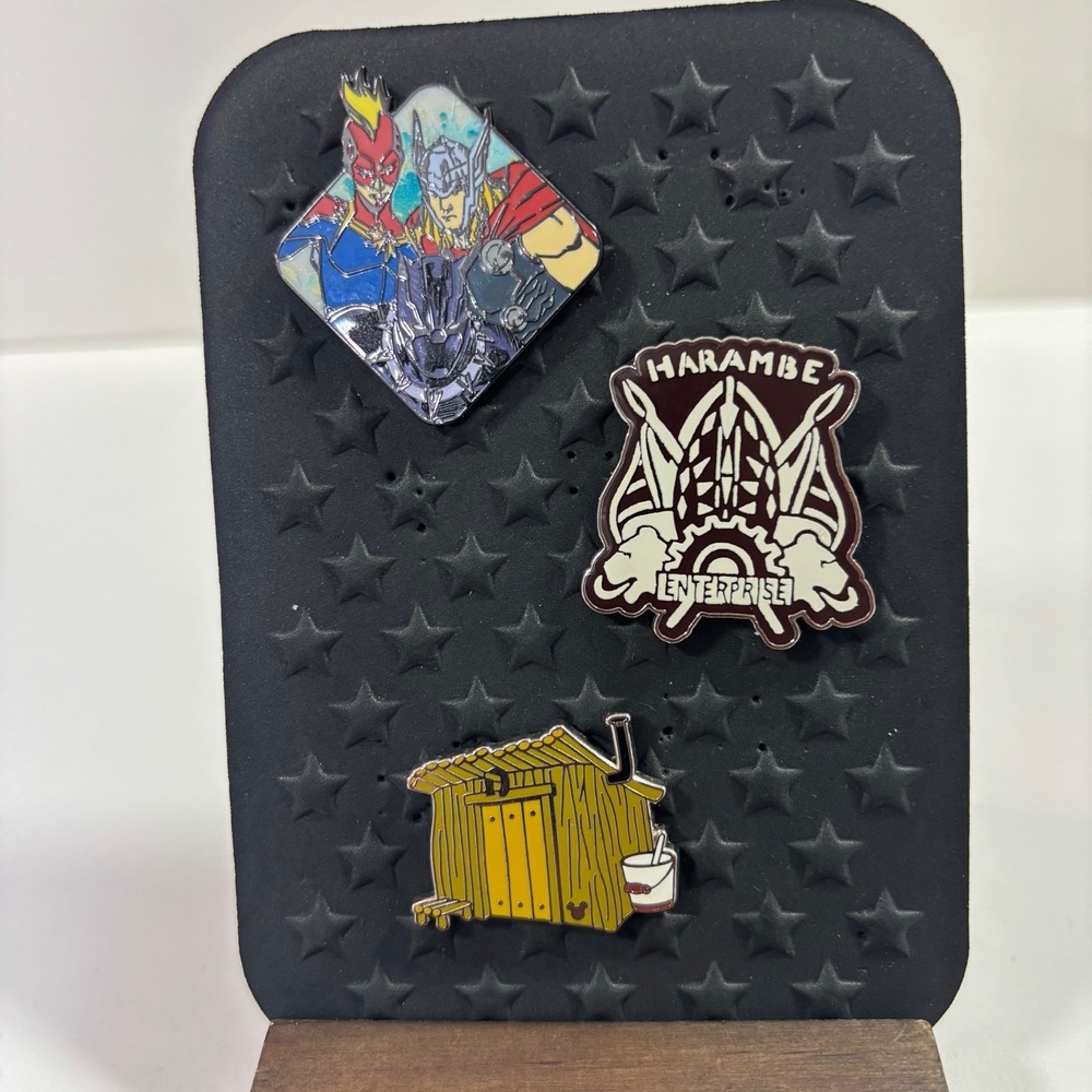 Disney Parks Pin Lot Marvel Avengers Harambe Enterprise Hidden Mickey Shack 3pc